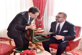 Image du Maroc Professionnelle de  Sa Majesté le Roi Mohammed VI, a reçu en audience, le chef de gouvernement, Saâd-Eddine El Othmani. En présence des ministres de l’Intérieur, Abdelouafi Laftit, de l’Economie et des Finances, Mohamed Boussaid et des Conseillers du Souverain, Fouad Ali El Himma et Yassir Zenagui au Palais royal de Rabat, jeudi 19 avril 2018. (Photo/ SPPR) via Jalilbounhar.com 